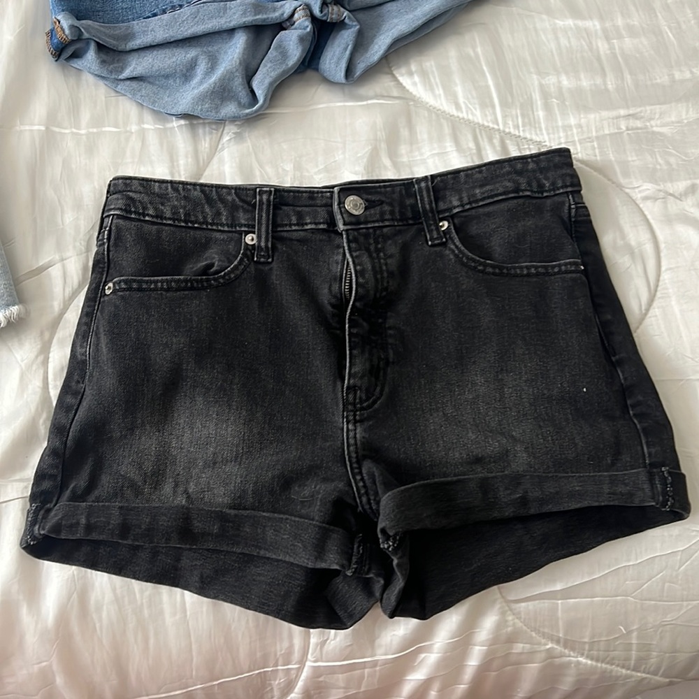 Black blue Jean shorts